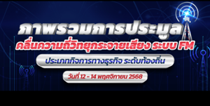 ภาพรวมการประมูลคลื่นความถี่วิทยุกระจายเสียงระบบ  FM ประเภทกิจการทางธุรกิจ ระดับท้องถิ่น วันที่ 12 - 14 พฤศจิกายน 2568